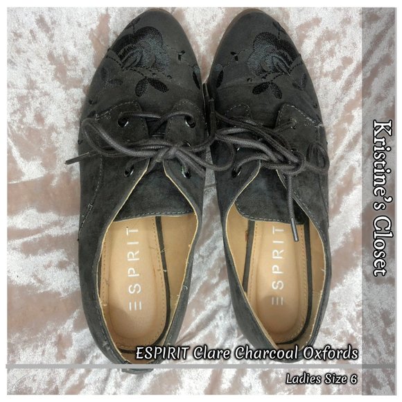 ESPIRIT Clara Charcoal Oxfords - Ladies Size 6 - Picture 9 of 10